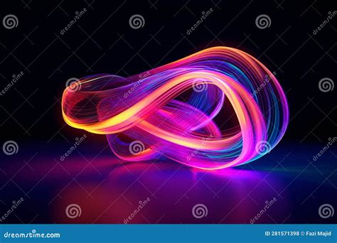 3d Render Abstract Neon Wallpaper Colorful Fantastic Background With Curvy Shape Glowing In