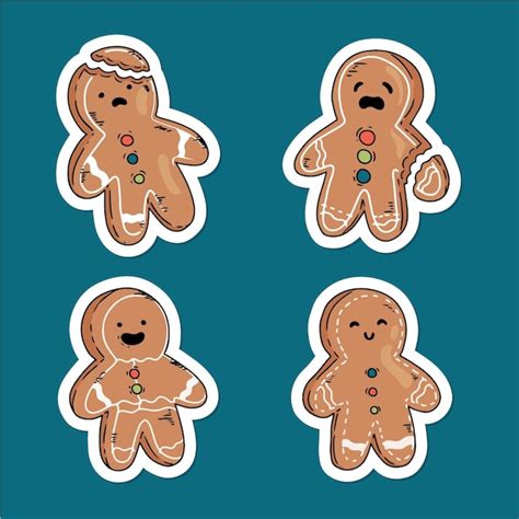 Free Vector Hand Drawn Gingerbread Man Cookies Collection