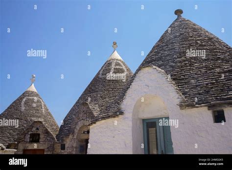 Alberobello Bari Province Apulia Italy Exterior Of The Famous