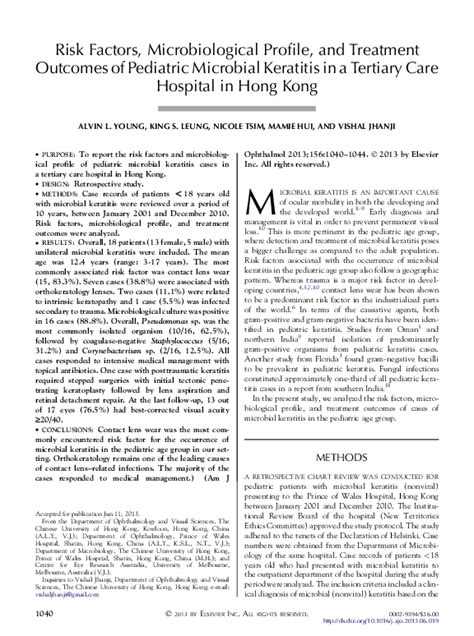 Pdf A Case Of Nocardia Farcinica Keratitis In A Pediatric Contact