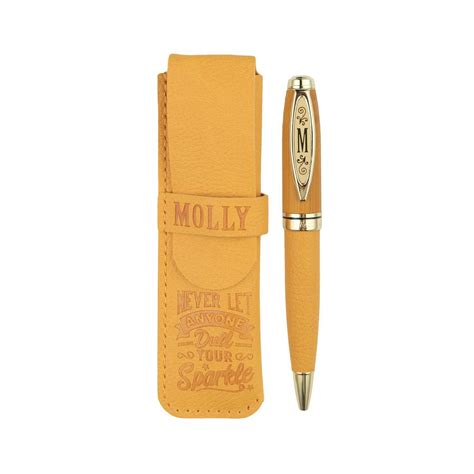 History & Heraldry Bamboo Signature Pen With Pouch - Molly - Highworth