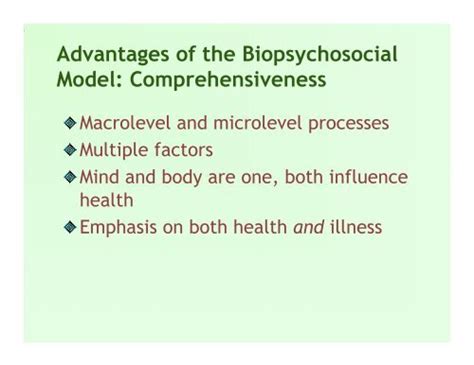 Advantages Of The Biopsychosocial Model Meagher Lab