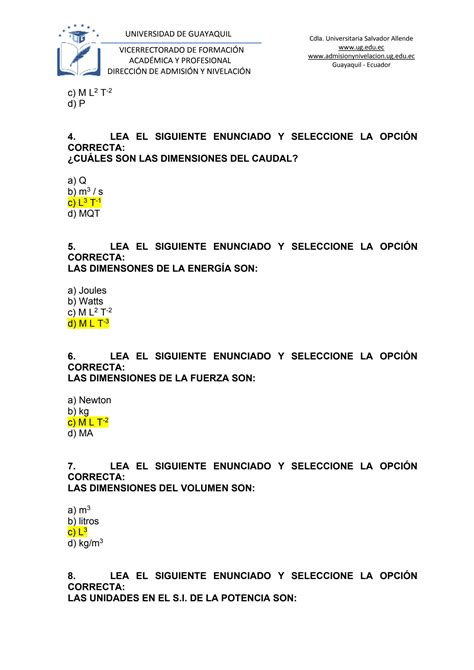 Solution Teor A Y Ejercicios De Magnitudes Y Dimensiones F Sicas