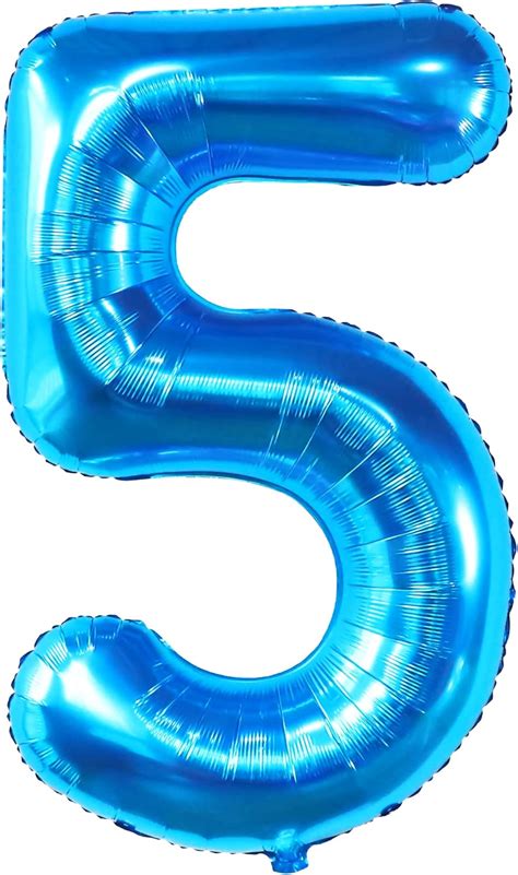 Buy Giant Blue Number 5 Balloon 40 Inch Blue 5 Balloon Number For