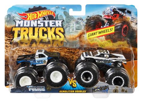Купити Машинки Хот Вилс Полиция и Хулиган Hot Wheels Monster Trucks Police Vs Hooligan