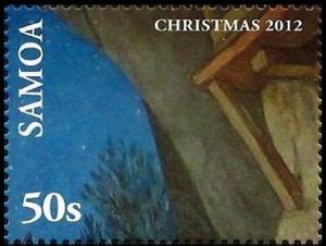 Stamp Adoration Of The Shepherds Detail Samoa Christmas 2012 Mi WS