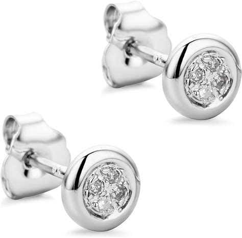 Orovi Boucles D Oreilles Femme Clou D Oreilles En Or Blanc Avec