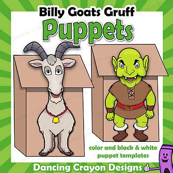 Three Billy Goats Gruff Craft Activity | Paper Bag Puppet Templates