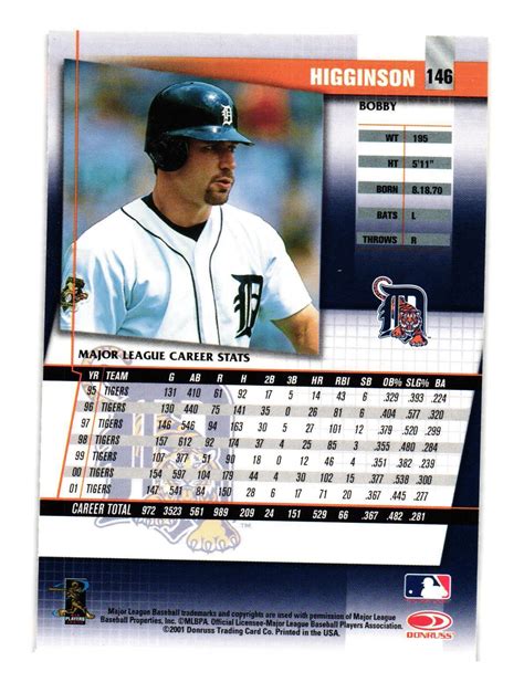 2002 Donruss Fan Club 146 Bobby Higginson Detroit Tigers EBay