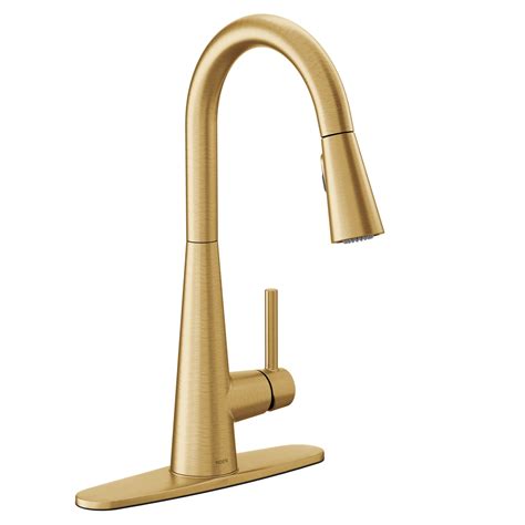 moen  sleek  gpm single hole pull  kitchen faucet gold