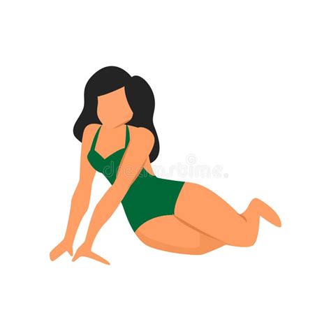 Sexy Woman Girl Sitting Bikini Beach Stock Illustrations Sexy Woman Girl Sitting Bikini