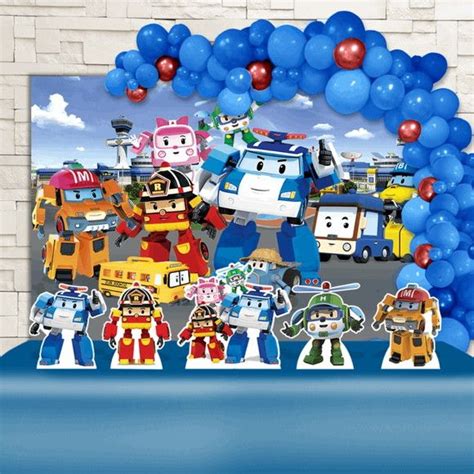 Kit Festa Ouro Painel Display Fita Robocar Poli Elo7 Em 2024