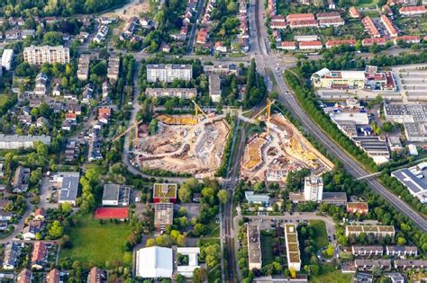 Karlsruhe Aus Der Vogelperspektive Baustelle Zum Neubau Einer