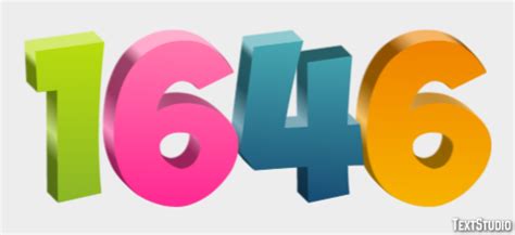 1646 Text Effect and Logo Design Number