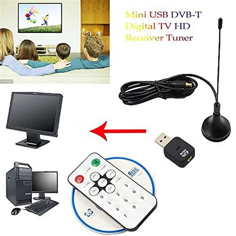 USB 2,0 Dongle Stick Беспроводная комнатная мини цифровая телевизионная ...