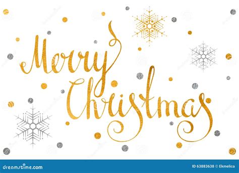 Gold Calligraphic Inscription Merry Christmas Stock Vector Image