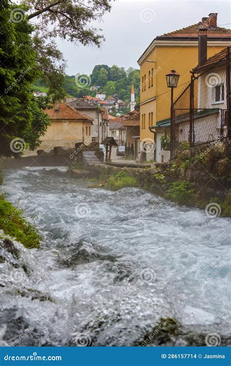 Panoramic View Of Plava Voda Spring In Travnik Editorial Stock Image