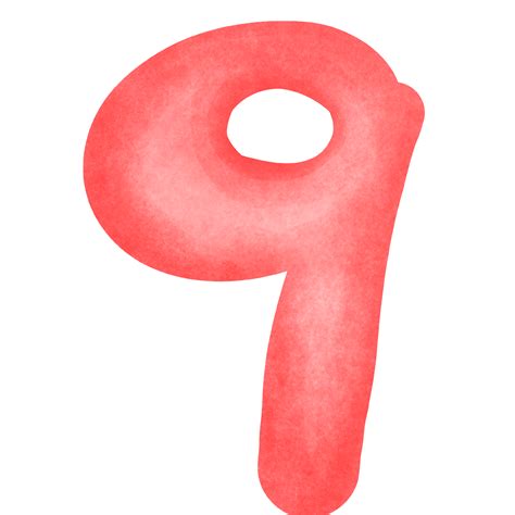 watercolor style pink number art  png