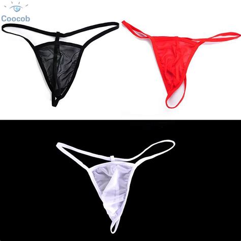 Men G String Comfortable Soft Sheer Briefs T Back Sexy Lingerie Spandex Thongs Mesh Bikini