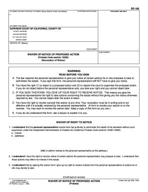 Printable Probate Form De Templates Fillable Samples In Pdf