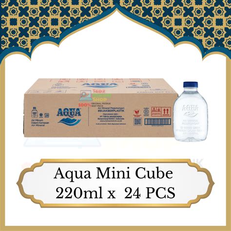 Jual Aqua Cube 220ml X 24 Botol Shopee Indonesia