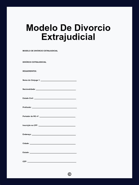 Modelo De Divorcio Extrajudicial