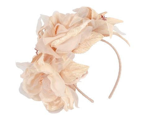 Large Nude Flower Fascinator Headband Fascinators Au