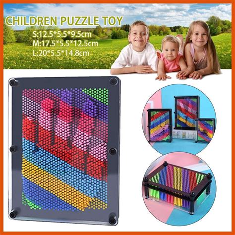 pin art toy  pin art board rainbow design fun face impression pin