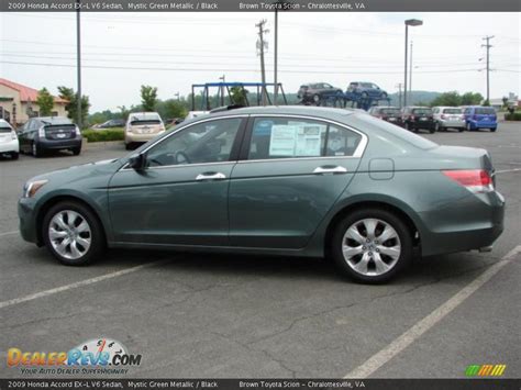 2009 Honda Accord Ex L V6 Sedan Mystic Green Metallic Black Photo 2