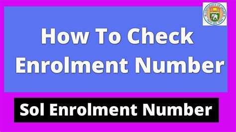 Sol Enrolment Number How To Check Enrolment Number Sarkari Result