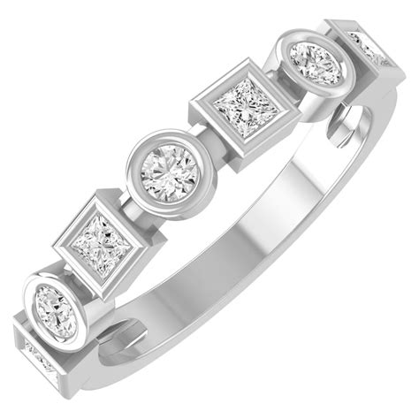 ARAIYA FINE JEWELRY 14K White Gold Princess And Round Shape Lab Grown