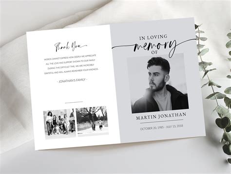 Bi Fold Letter Funeral Program Template Minimalist Letter Funeral