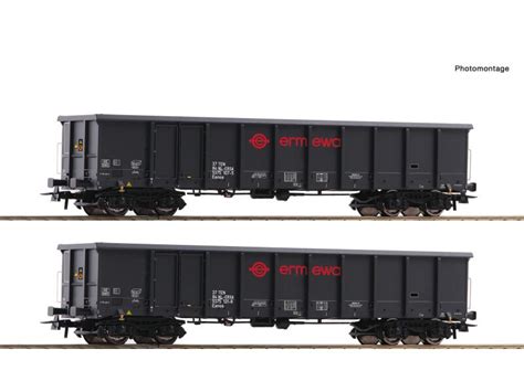 Roco H0 76001 2 tlg Set Offene Güterwagen Ermewa Modelleisen