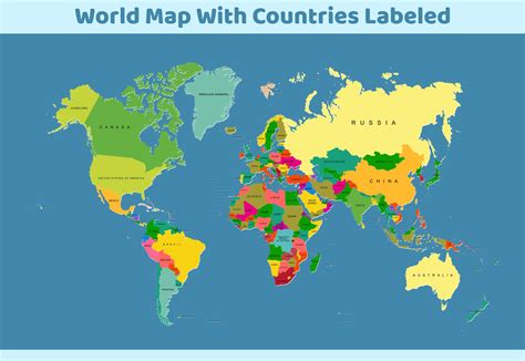 labeled world map    printables printablee