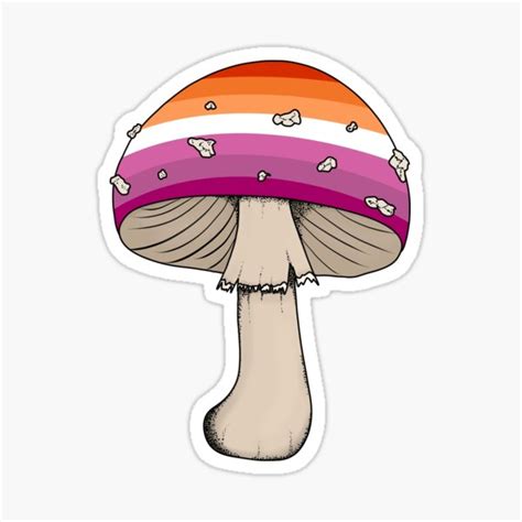 Lesbian Mushroomcore Pride Flag Sticker By Mushroomcore Redbubble