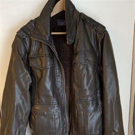 Brown Leather Jacket Very Cute And Trendy And Depop