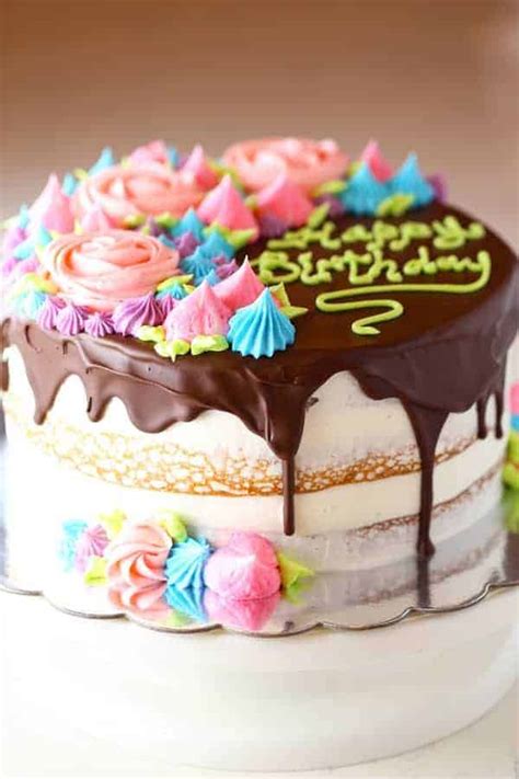 Chocolate Drizzled Semi Naked Rose Cake Mom Loves Baking