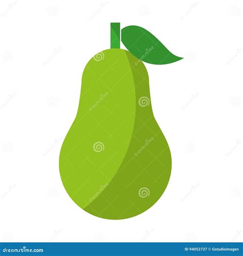 Pear Fresh Fruit Isolated Icon Stock Vector Illustration Of