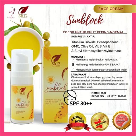 Jual Sun Block Sr12 Sun Block SPF 30 Sun Block Wajah Bpom