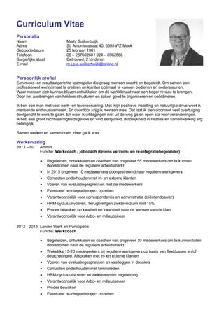 Curriculum Vitae Marty Suijkerbuijk Pdf