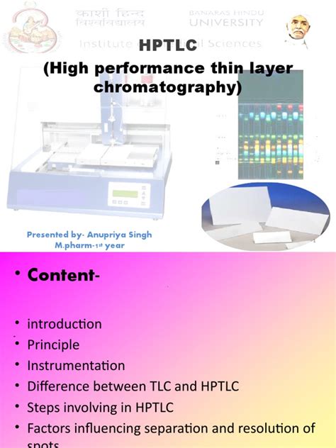 (High Performance Thin Layer Chromatography) : HPTLC | PDF | Thin Layer ...