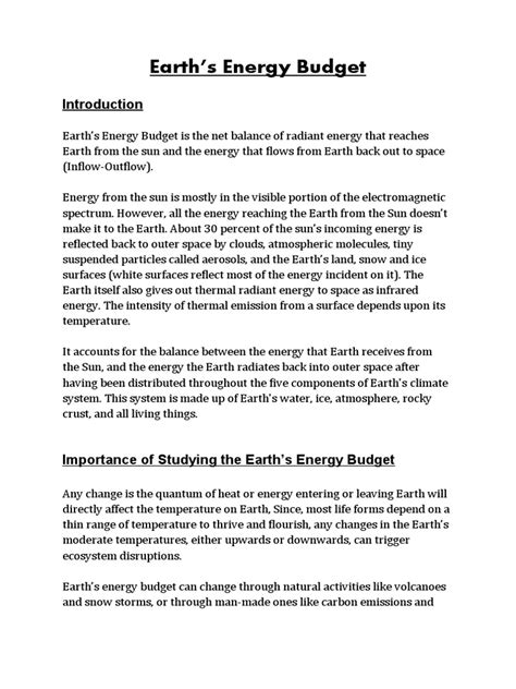 Earths Energy Budget Pdf Earth Physical Geography
