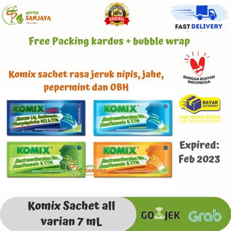 Jual Komix Sachet Peppermint Jahe Jeruk Nipis Obh Obh Biru Tua