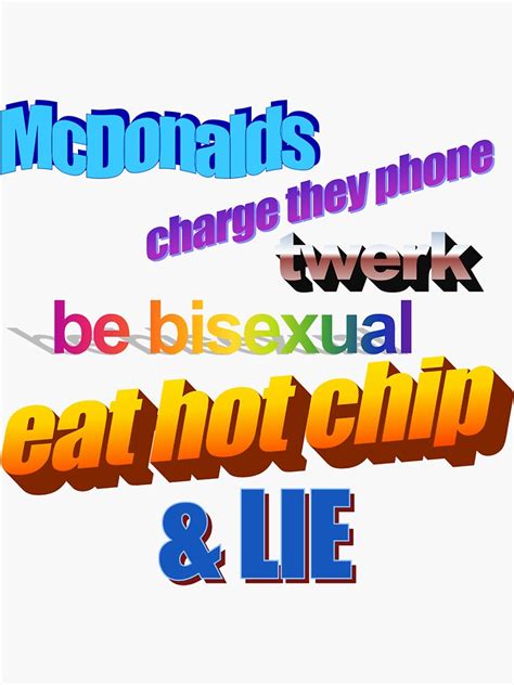 Eat Hot Chip Lie Sticker By StellaBourne Redbubble