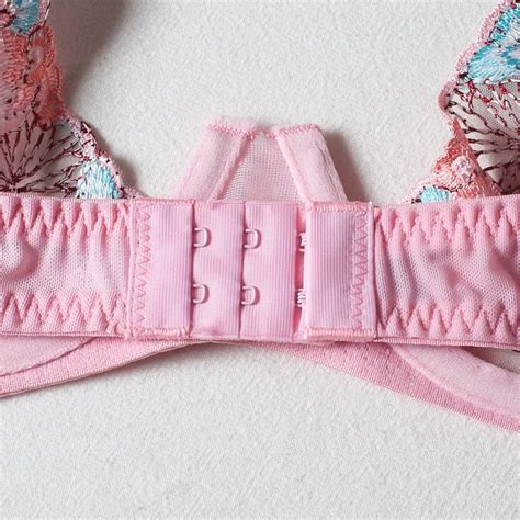 Sexy Women S Unlined Floral Embroidered Mesh Bra And Strappy Panty Sheer Lingerie Set Erotic