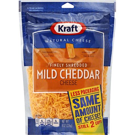 Kraft Finely Shredded Mild Cheddar Cheese Cheddar Quality Foods