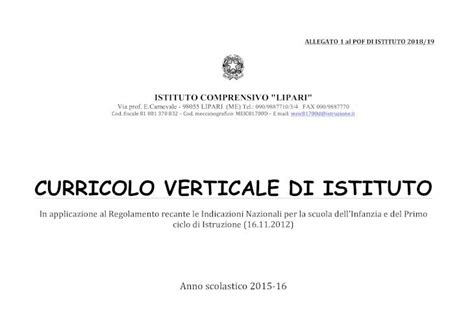 Pdf Curricolo Verticale Di Istituto Pof Allegato