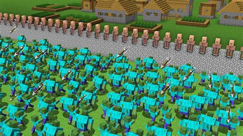 1000 ZOMBIES VS VILLAGE IN MINECRAFT VILLAGER IN THE ZOMBIE APOCALYPSE