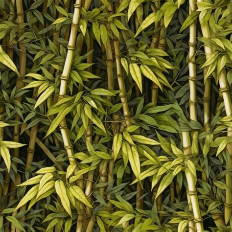 Premium AI Image | A seamless pattern of bamboo stems and leaves.