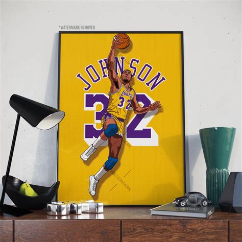 Magic Johnson Poster Los Angeles Lakers Poster LA Lakers - Etsy